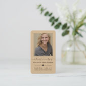 Minimalist Tan Cross In Loving Memory Photo Card 名刺 (スタンド正面)