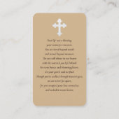 Minimalist Tan Cross In Loving Memory Photo Card 名刺 (裏面)