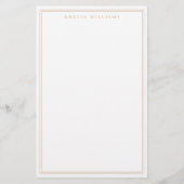 Minimalist Tan Monogram Two Border 便箋 (正面)