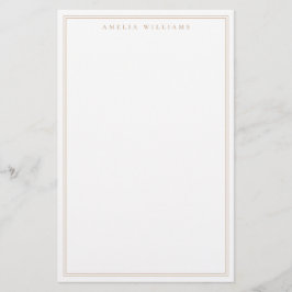 Minimalist Tan Monogram Two Border 便箋