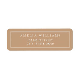 Minimalist Tan Two Border Return Address ラベル