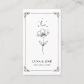 Minimalist Tattoo Artist Card with QR Code 名刺 (正面)