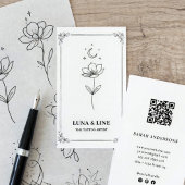Minimalist Tattoo Artist Card with QR Code 名刺