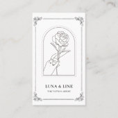 Minimalist Tattoo Artist Card with QR Code 名刺 (正面)