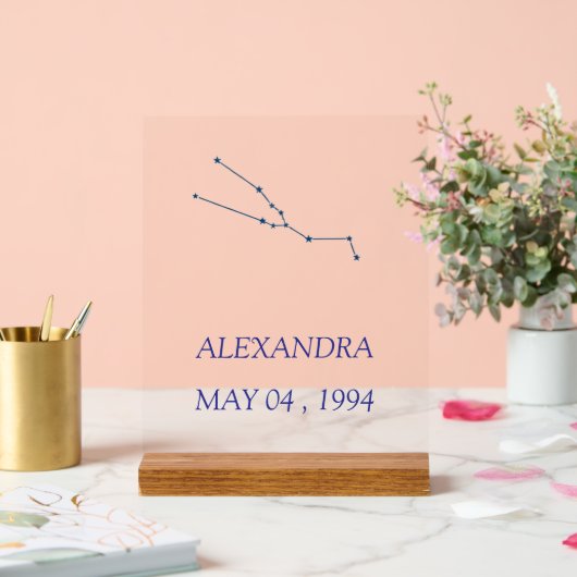 Minimalist Taurus Constellation Acrylic Sign - Per アクリルサイン (ウェディング)