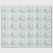  Minimalist Teal Dandelion Seed Wrapping Paper ラッピングペーパー (フラット)