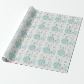  Minimalist Teal Dandelion Seed Wrapping Paper ラッピングペーパー (アンロールド)
