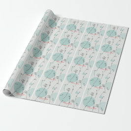  Minimalist Teal Dandelion Seed Wrapping Paper ラッピングペーパー