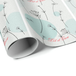  Minimalist Teal Dandelion Seed Wrapping Paper ラッピングペーパー