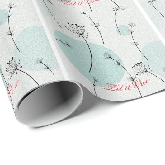  Minimalist Teal Dandelion Seed Wrapping Paper ラッピングペーパー (ロールコーナー)