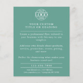 Minimalist Teal Green Business Logo Promotional チラシ (裏面)