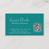 Minimalist Teal Green Scan Code Business Card 名刺 (裏面)