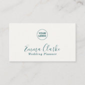 Minimalist Teal Green Scan Code Business Card 名刺 (正面)