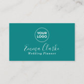 Minimalist Teal Green Scan Code Business Card 名刺 (正面)