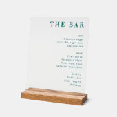 Minimalist Teal Menu Sign アクリルサイン (傾斜)