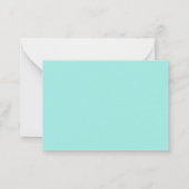 Minimalist Teal Two Border Monogram Note Card ノートカード (裏面)