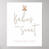 Minimalist Teddy Bear Baby Shower Babies Are Sweet ポスター (正面)