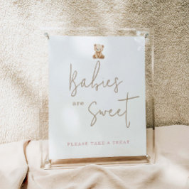 Minimalist Teddy Bear Baby Shower Babies Are Sweet ポスター