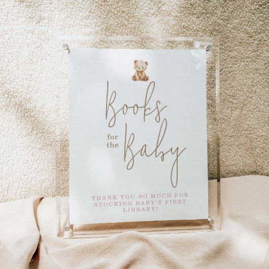 Minimalist Teddy Bear Baby Shower Books For Baby ポスター