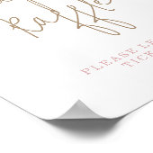 Minimalist Teddy Bear Baby Shower Diaper Raffle ポスター (角)