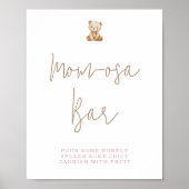 Minimalist Teddy Bear Baby Shower Momosa Bar ポスター (正面)