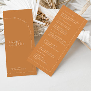 Minimalist Terracotta Boho Arch Wedding Menu メニュー