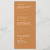 Minimalist Terracotta Boho Arch Wedding Menu メニュー (裏面)