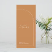 Minimalist Terracotta Boho Arch Wedding Menu メニュー (スタンド正面)
