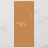 Minimalist Terracotta Boho Arch Wedding Menu メニュー (正面)