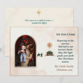 Minimalist Terracotta Nativity Journey Arch Photo シーズンカード (正面/裏面)