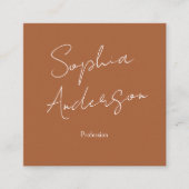 Minimalist Terracotta Qr Code Square Business コーリングカード (正面)