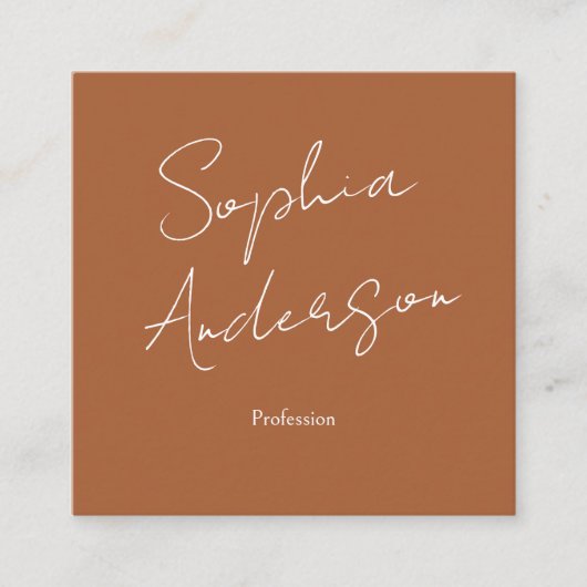 Minimalist Terracotta Qr Code Square Business コーリングカード (正面)