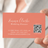 Minimalist Terracotta Scan Code Business Card 名刺