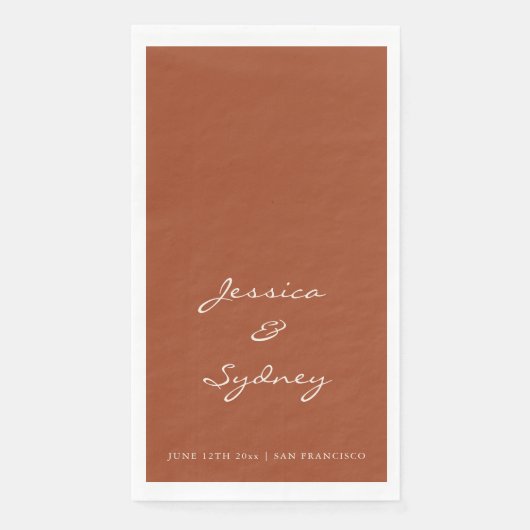 Minimalist Terracotta Script Wedding Custom (正面)