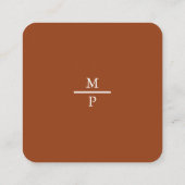 Minimalist Terracotta Wedding QR Code Enclosure スクエア名刺 (裏面)