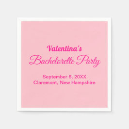 Minimalist Text-Based Pink Bachelorette Party スタンダードカクテルナプキン