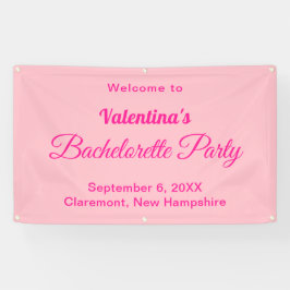 Minimalist Text-Based Pink Bachelorette Party 横断幕