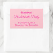 Minimalist Text-Based Pink Bachelorette Party 長方形シール (バッグ)