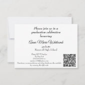 Minimalist Text High School Graduation Party  招待状 (裏面)