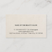 Minimalist Texture Beige Black Bold Hair Salon 名刺 (裏面)