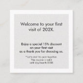 Minimalist Texture White Grey Bold First Visit 割引カード (正面)