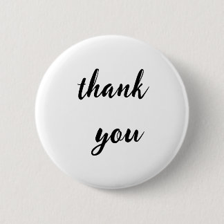 Minimalist Thank You Button Badge – Black Script o 缶バッジ