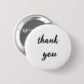 Minimalist Thank You Button Badge – Black Script o 缶バッジ (正面&裏面)