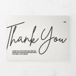 Minimalist Thank You Card – シンプルなビジネス用感謝カード 三つ折りカード