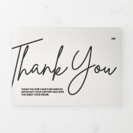 Minimalist Thank You Card – シンプルなビジネス用感謝カード 三つ折りカード