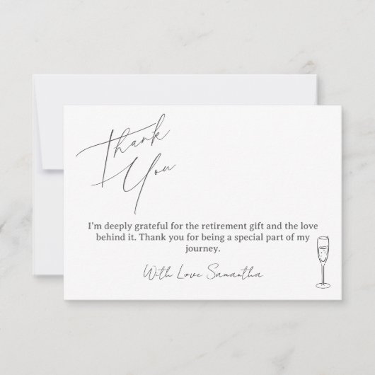 Minimalist Thank You Card For Retirement Gifts (正面)