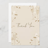 Minimalist Thank You Card | Modern Beige & Ivory 招待状 (正面/裏面)