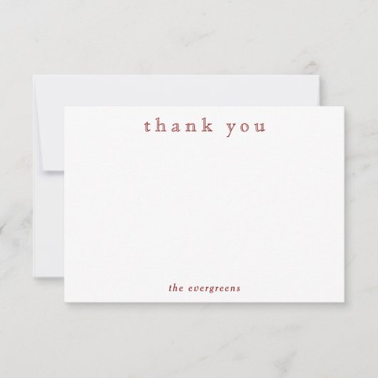 Minimalist Thank You Couples or Family Stationery ノートカード (正面)