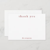 Minimalist Thank You Couples or Family Stationery ノートカード (正面/裏面)