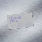 Minimalist Thank You note left Lavender Silver マグネット名刺 (インサイチュ)
